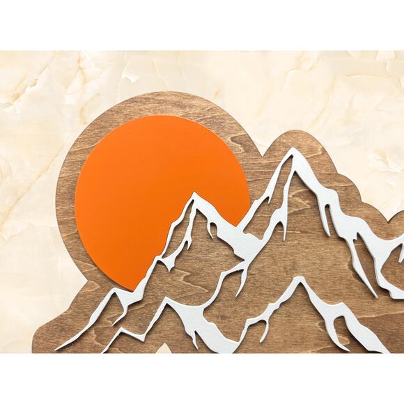 Custom Mountain Name Sign Kids Room & Nursery Wall Decor Wood Sign 16" x 11.5" - Picture 8 of 10